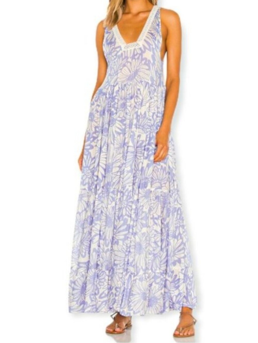 Free People Lavender Floral Maxi Dress